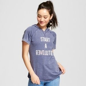 Grayson Threads Start A Revolution Graphic Hooded Tee Shirt NEW!
